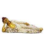 Golden Embossed Polyresin Decorative Thai Reclining Buddha