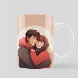 Cute Love Couple Cartoon Printed Coffee Mug - VNS Bazaar