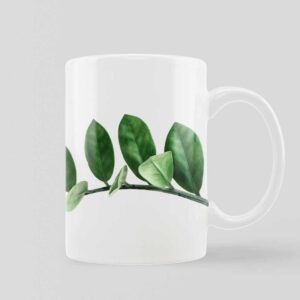 Green Leaf Ceramic 11 oz Coffee Mug - VNS Bazaar