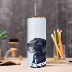 Black Dog with White Collar Tumbler - VNS Bazaar